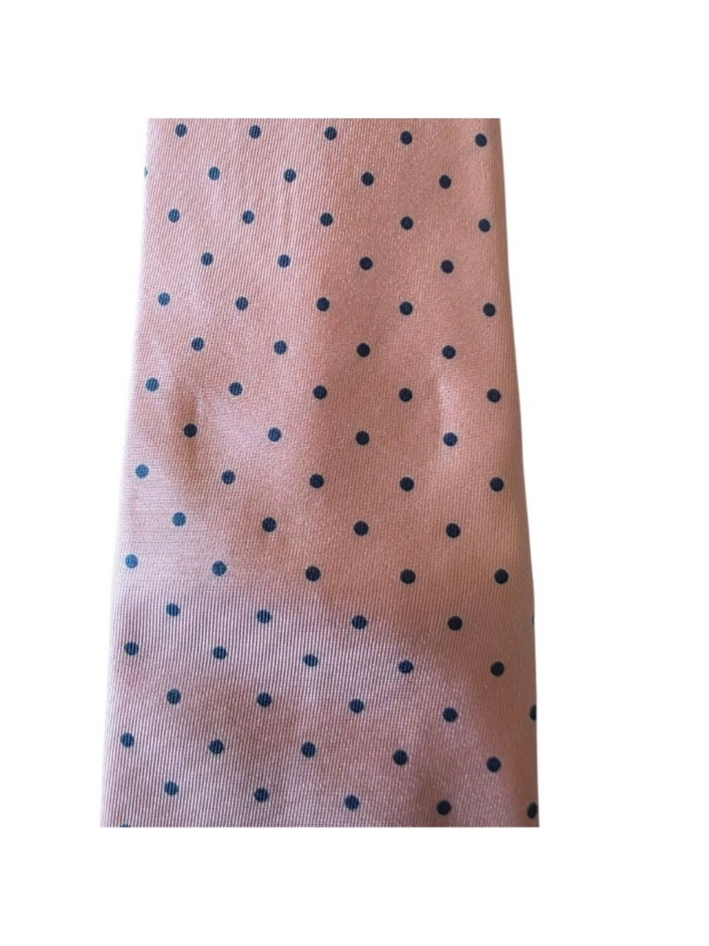 Vintage John Comfort Silk Tie Pink Navy Polka Dot England - Picture 8 of 11